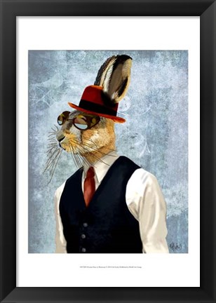 Framed Horatio Hare in Waistcoat Print