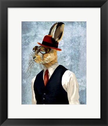 Framed Horatio Hare in Waistcoat Print