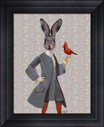 Framed Rabbit And Bird Print