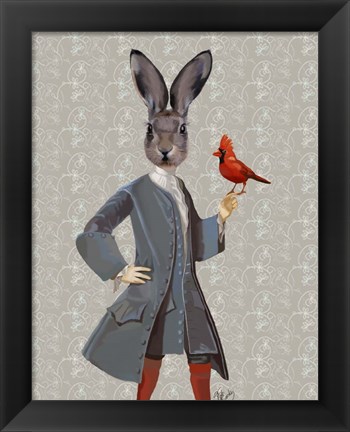 Framed Rabbit And Bird Print