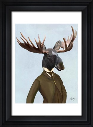 Framed Moose In Suit Portrait Print