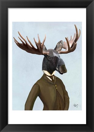 Framed Moose In Suit Portrait Print