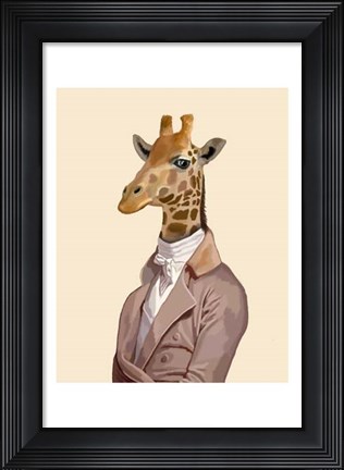 Framed Regency Giraffe Print
