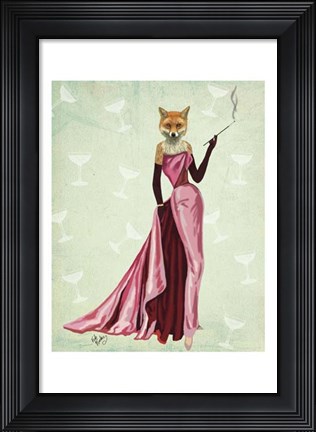 Framed Glamour Fox in Pink Print