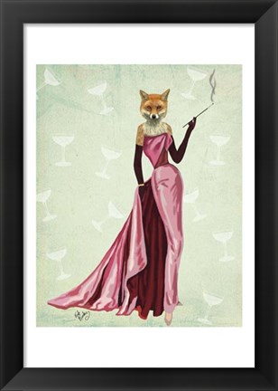 Framed Glamour Fox in Pink Print