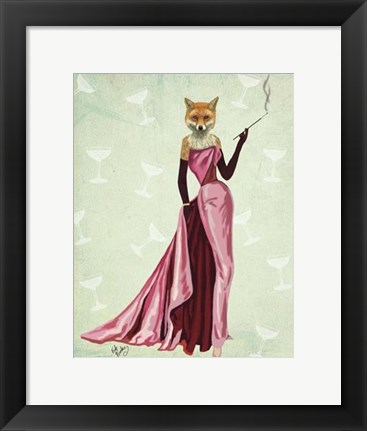 Framed Glamour Fox in Pink Print