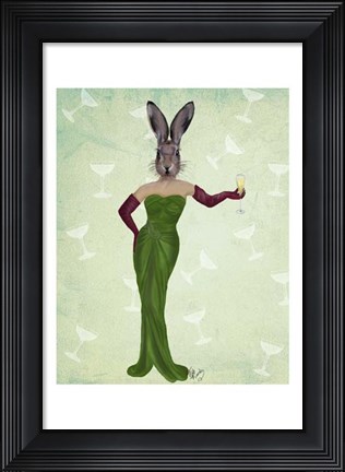 Framed Rabbit Green Dress Print