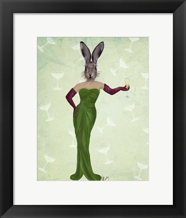 Framed Rabbit Green Dress Print