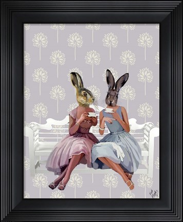Framed Rabbit Chat Print