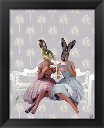 Framed Rabbit Chat Print