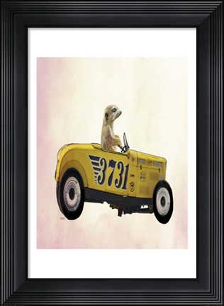 Framed Meerkat in Hot Rod Print