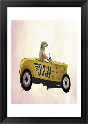 Framed Meerkat in Hot Rod Print