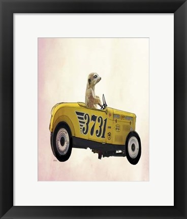 Framed Meerkat in Hot Rod Print