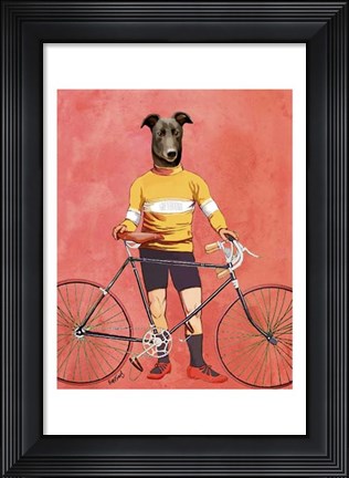 Framed Greyhound Cyclist Print