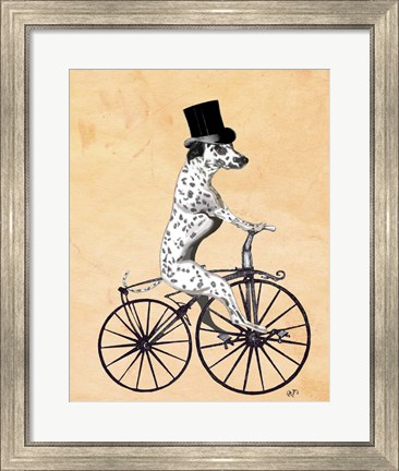 Framed Dalmatian On Bicycle Print