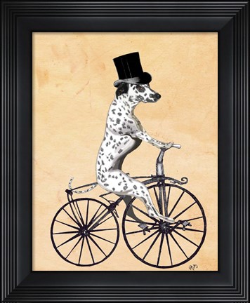 Framed Dalmatian On Bicycle Print