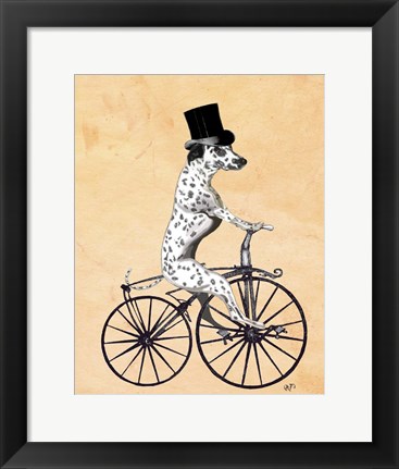 Framed Dalmatian On Bicycle Print