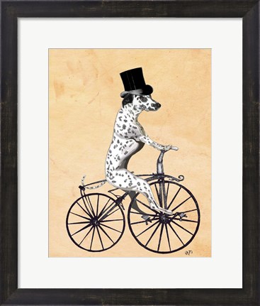 Framed Dalmatian On Bicycle Print