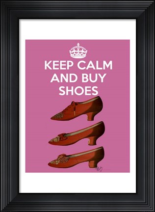 Framed Keep Calm Buy Shoes Print