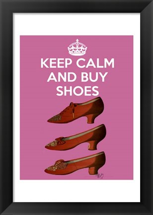 Framed Keep Calm Buy Shoes Print