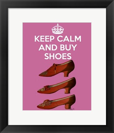 Framed Keep Calm Buy Shoes Print