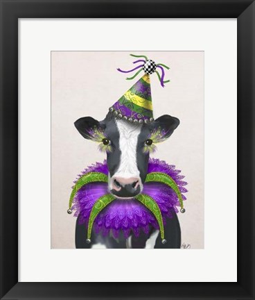 Framed Mardi Gras Cow Print