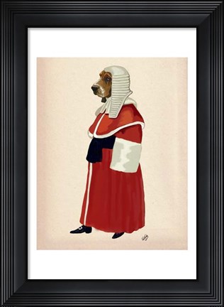 Framed Basset Hound Judge Full II Print