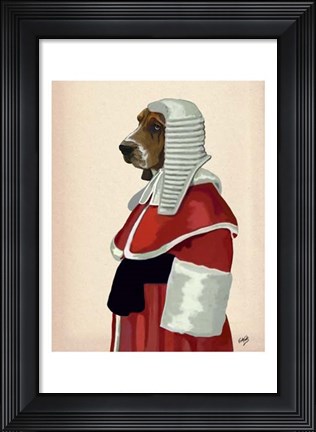 Framed Basset Hound Judge Portrait II Print