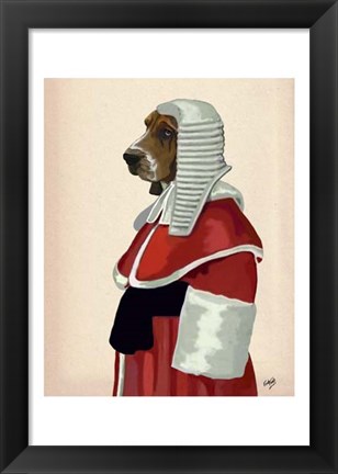 Framed Basset Hound Judge Portrait II Print