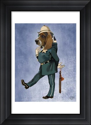 Framed Basset Hound Policeman II Print