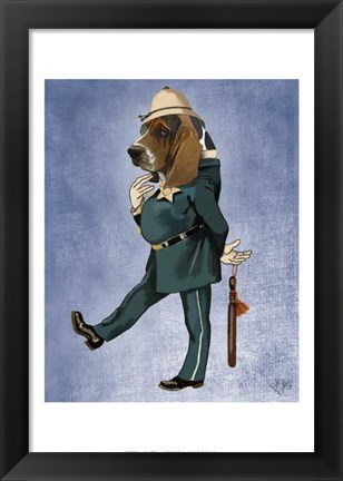 Framed Basset Hound Policeman II Print