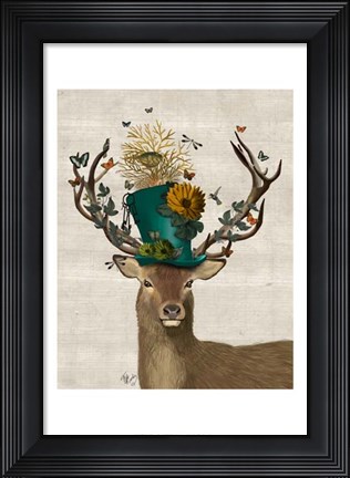 Framed Mad Hatter Deer Print