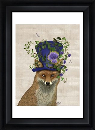 Framed Fox Mad Hatter Print