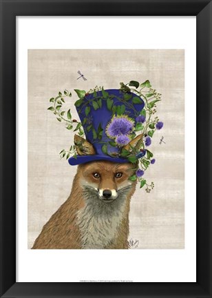 Framed Fox Mad Hatter Print