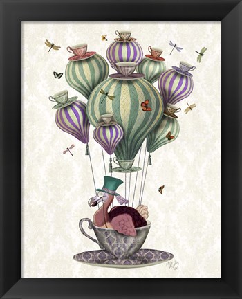 Framed Dodo Balloon with Dragonflies Print