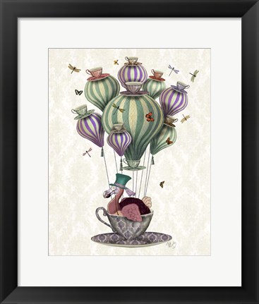 Framed Dodo Balloon with Dragonflies Print