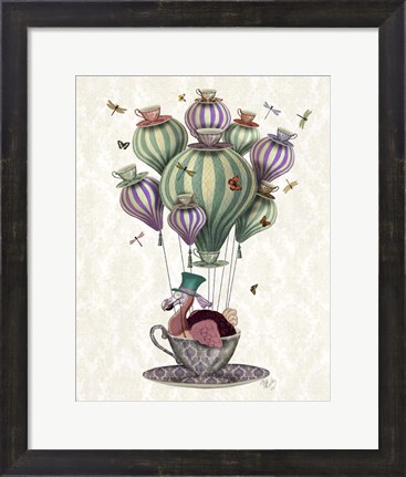 Framed Dodo Balloon with Dragonflies Print