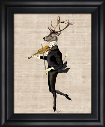 Framed Dancing Deer with Violin Print
