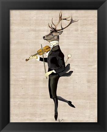 Framed Dancing Deer with Violin Print