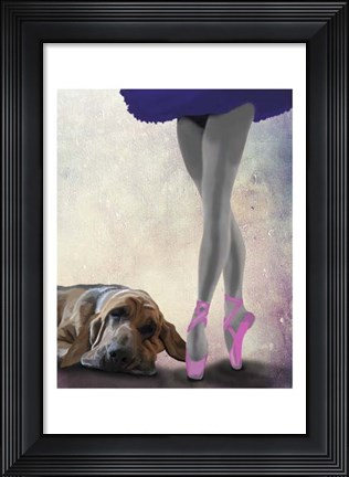 Framed Bloodhound And Ballet Dancer Print