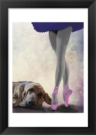 Framed Bloodhound And Ballet Dancer Print