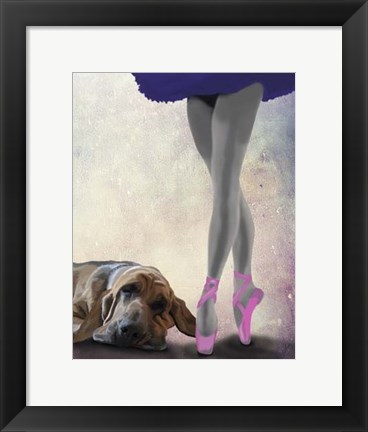 Framed Bloodhound And Ballet Dancer Print