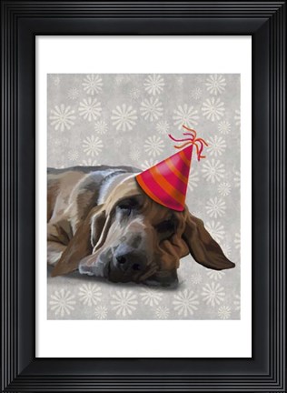 Framed Bloodhound After the Party Print