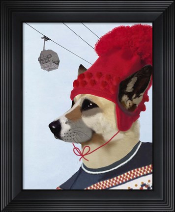 Framed Dog in Ski Sweater Print