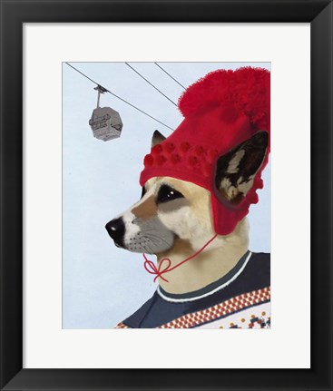 Framed Dog in Ski Sweater Print