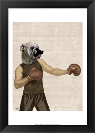 Framed Boxing Bulldog Portrait Print