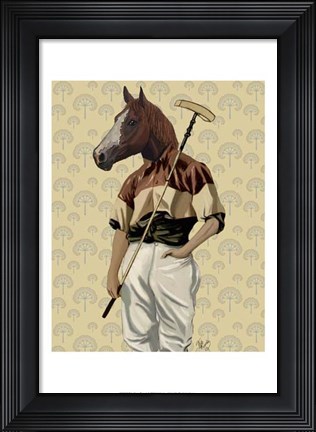 Framed Polo Horse Portrait Print