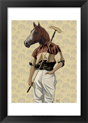 Framed Polo Horse Portrait Print