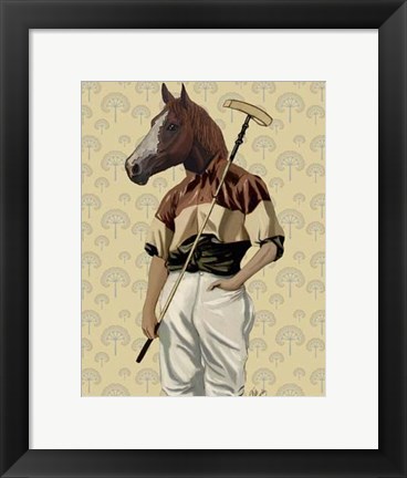 Framed Polo Horse Portrait Print