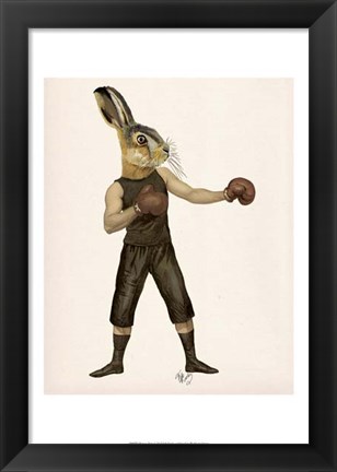 Framed Boxing Hare Print